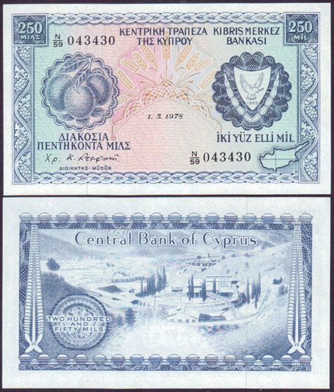 1978 Cyprus 250 Mil (Unc) L001824
